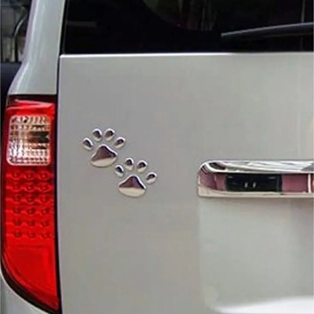 2PCS/Set 3D Cool Paw Print Car Stickers Dog & Cat Footprint Decals
